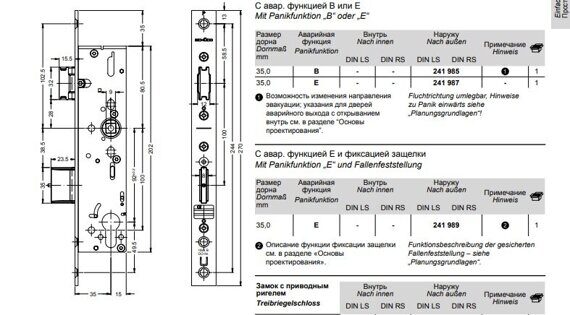 Ригельный замок с защелкой SCHUCO 241985