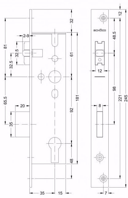 Роликовый замок Schuco 241259